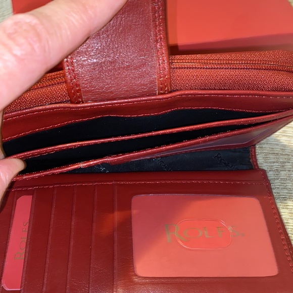 ❤️NWT Rolfs’ Red Spacious & Large Genuine Leather Wallet w/Severo Compartments - Picture 12 of 16